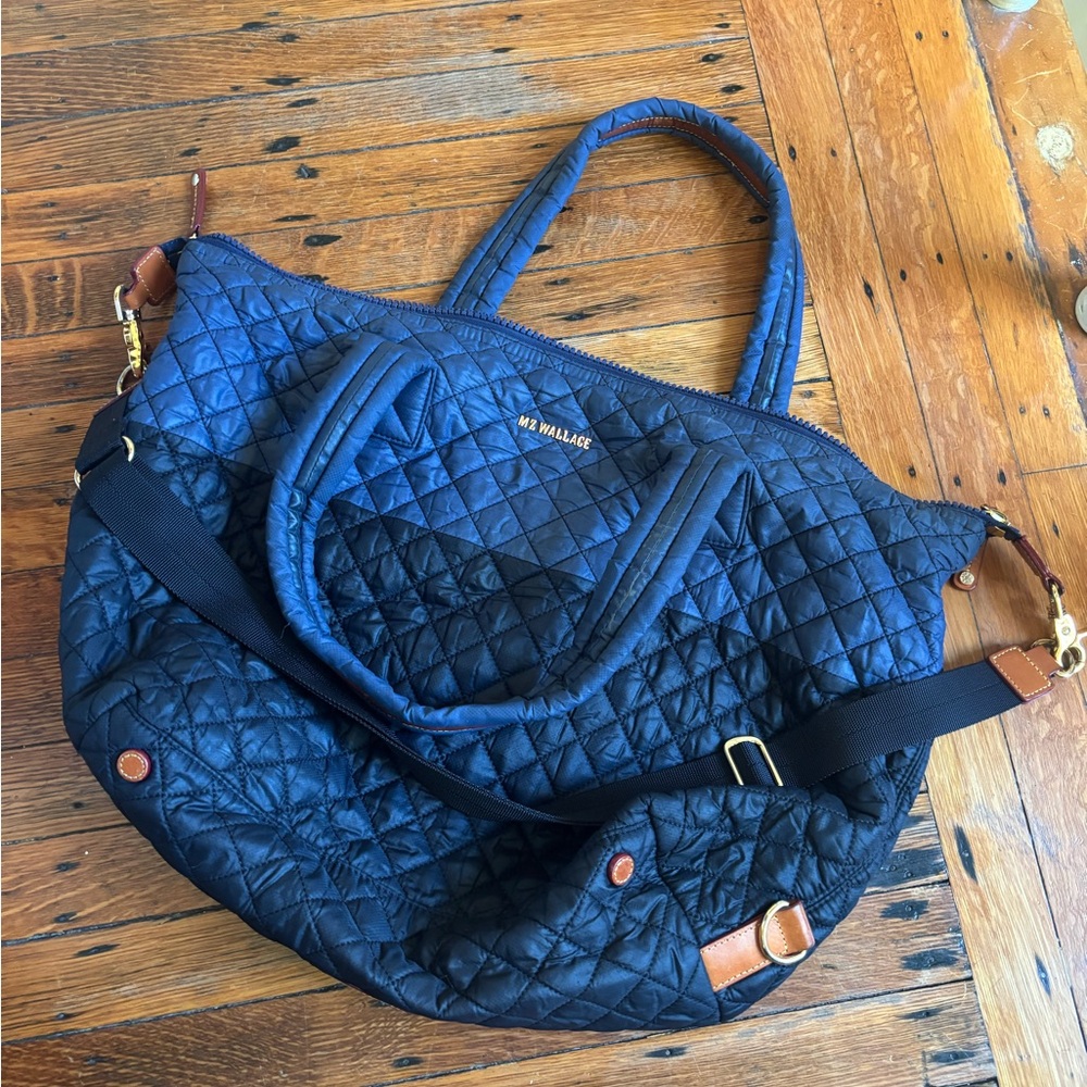 MZ Wallace Blue/ Black Quilted Women's Large Sutton bag